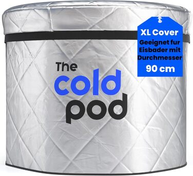Кришка для крижаної ванни Cold Pod 320L: ізольована, срібна, з відбивачем UV-тепла, водонепроникна, з блискавкою, захист від погодних умов (90 см, кругла)