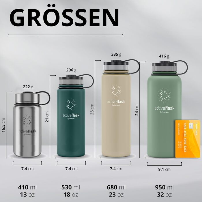 Термос пляшка з нержавіючої сталі ACTIVE FLASK 950 мл, ізольована, з трубочкою, 3 кришки, BPA-free, для газованої води, для спорту, велосипеда, дітей, чаю, бежевого кольору