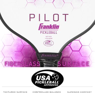 Падл для піклболу Franklin Sports Paddle Pilot 10 мм, білий/фіолетовий, універсальний розмір