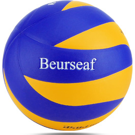 Волейбольний м'яч Beurseaf Soft Touch для пляжу та залу, розмір 5, блакитний та жовтий