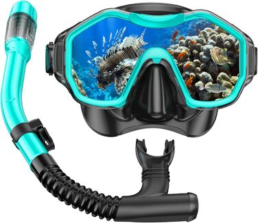 Набір для снорклінгу iParaAiluRy для дорослих: протитуманна маска з широким оглядом та трубкою для плавання, сноркелінгу і дайвінгу, рожевий колір