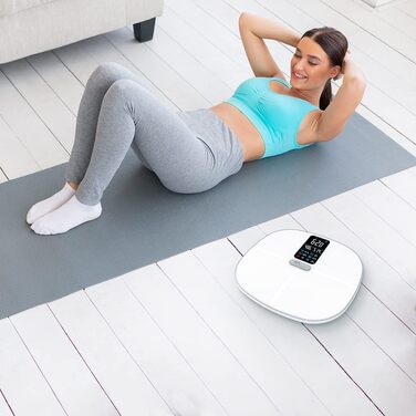 Ваги-аналізатор LITTLE BALANCE 8464 Cardio Connect 4 Classic, скло, білий, з вимірюванням імпедансу, підключення до смартфону