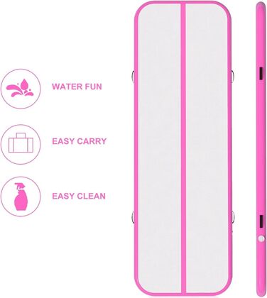 Гімнастична килимок JOYTALENT Air Matte Track з надувним покриттям, 10 см, 300 x 100 x 10 см (Рожевий)