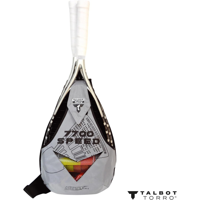 Набір для спід-бадмінтону Talbot-Torro Speed 7700: 2 графіт-композитні ракетки, 6 вітростійких воланів, LED, лінії корту, рюкзак