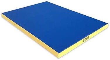 Гімнастичний мат NiroSport 150x100x8 см, водонепроникний, синьо-жовтий, для фітнесу, тренувань, захисту підлоги, м'який Weichbodenmatte RG 25