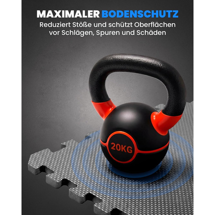 Набір захисних пазл-килимчиків для підлоги unycos (12/20/28 шт), 30x30x1 см, протиковзні мати для тренажерного залу, фітнесу та йоги, водонепроникні, сірі