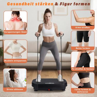 Вібраційна платформа Worldgeil для дому - 199 рівнів вібрації, 9 програм, вбудований динамік, для схуднення та тренувань всього тіла, до 150 кг