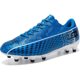 Дитячі та дорослі футбольні бутси, унісекс, з шипами, для футболу та регбі, розмір 43/44 EU, колір: синій/чорний