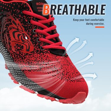 Чоловічі кросівки ASHION для бігу та занять спорту: дихаючі, легкі, червоні (46 EU)