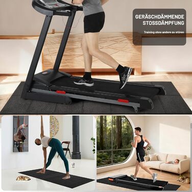 Складаний килимок для захисту підлоги під бігову доріжку та тренажери (200x90 см), товщина 6 мм, протиковзкий та амортизаційний мат для крос-тренажера, йоги та фітнесу