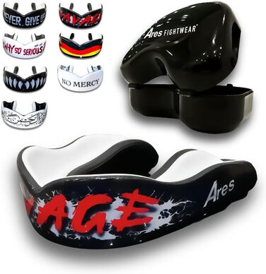 Захист для боксу Ares Fightwear® Premium з кейсом для бойових мистецтв, MMA та спортсменів. Максимальний захист зубів, ідеальна посадка, професійна якість для чоловіків та жінок (Savage)