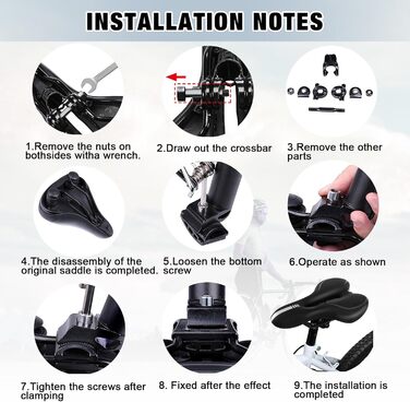 Велосипедне сідло ENJOHOS: водонепроникне, PU, для MTB, Trekking, Tour, шосе, чорний колір