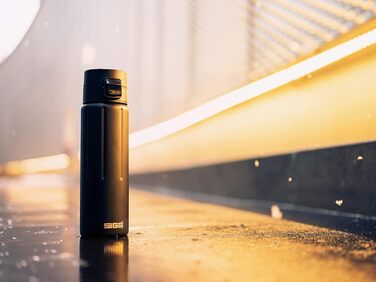 Термочашка SIGG Gemstone ONE 0.5 л, ізольована, з нержавіючої сталі, герметична, для кави to go, без шкідливих речовин, Obsidian