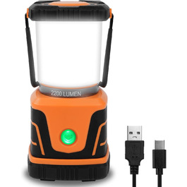 Ліхтар кемпінговий LED Flintronic 2200 Люмен, 6000mAh, 4 режими, димування, IP54, для кемпінгу, надзвичайних ситуацій, оранжевий