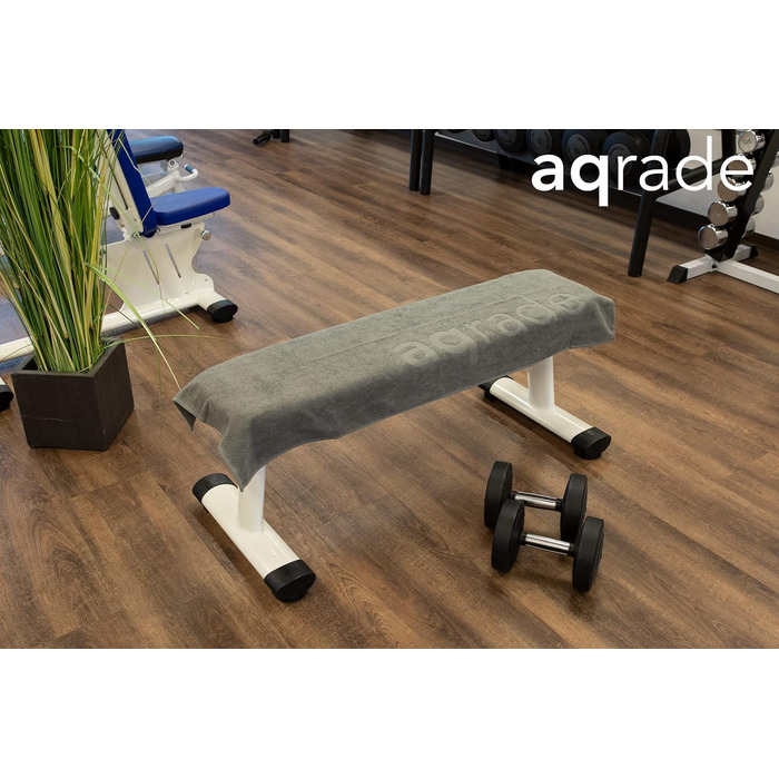 Спортивне рушник для фітнесу AQGRADE з фіксацією, 120x50 см, бавовна, сірий XL