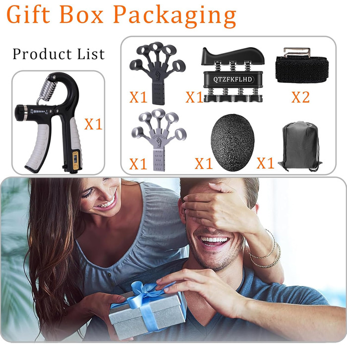 Набір для тренування сили рук Griffkrafttrainer (5 шт.) - для м'язів, відновлення та зняття стресу, чорний 03