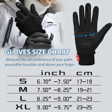 Чоловічі та жіночі зимові рукавички Warm Winterhandschuhe XL: термо, вітрозахисні, з сенсорним екраном, для велосипеда, чорні