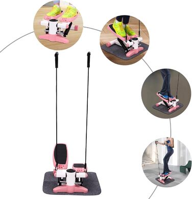 Портативний фітнес степпер Mini Stepper для схуднення та тренувань вдома й в офісі, рожевий