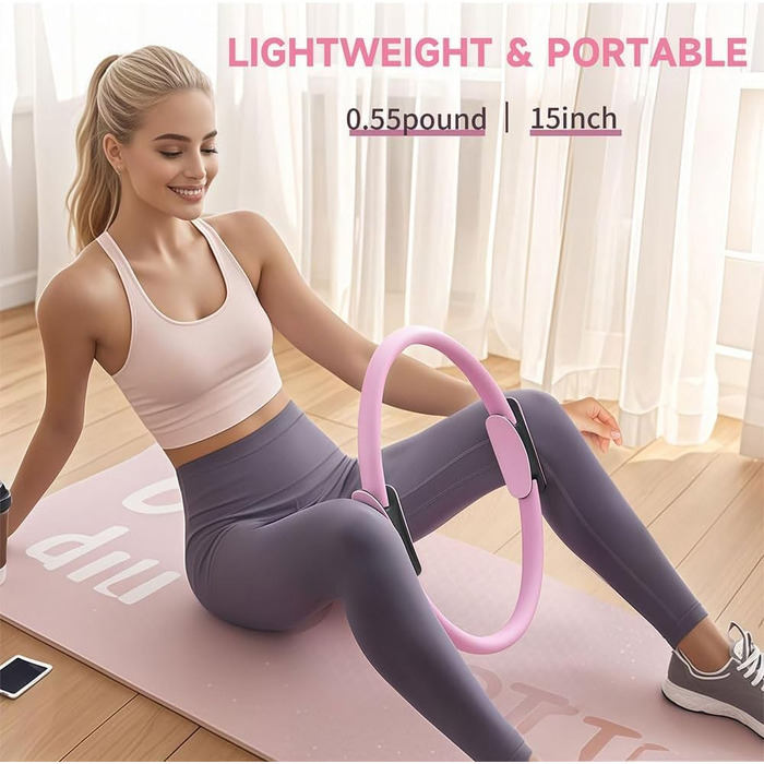 Набір для пілатесу: Magic Circle, еластичні стрічки, м'яч, шкарпетки, ролер. Тренування вдома для жінок та початківців