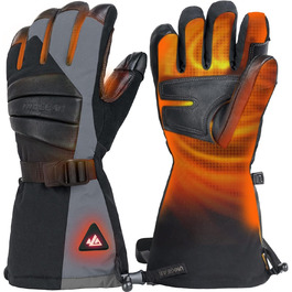 Унігір: Теплі рукавички з підігрівом для жінок та чоловіків, 3 режими, водонепроникні, сенсорні, для катання на лижах, Рейно, Outdoor, чорно-сірий XL