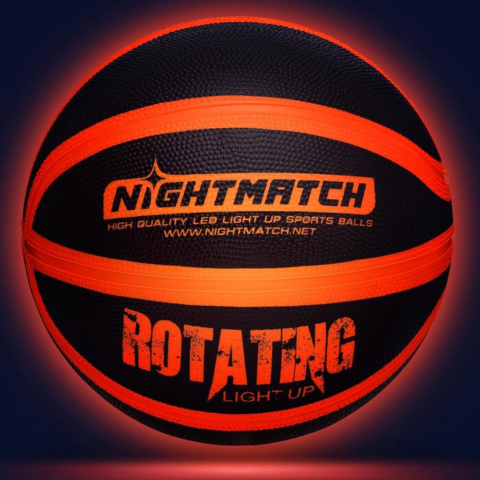 Світлодіодний баскетбольний м'яч NIGHTMATCH, водонепроникний, офіційний розмір 7, набір із 2 LED, для гри у темряві, для дітей і дорослих