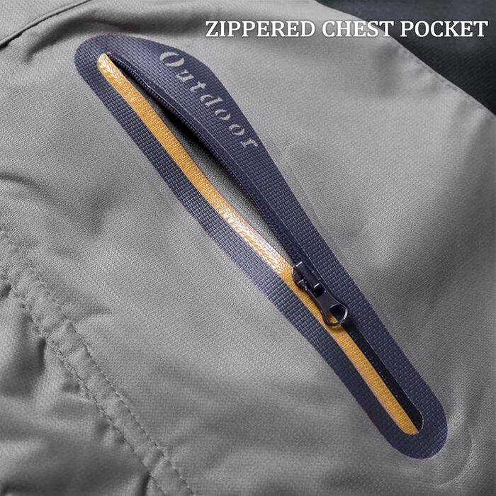 Зимова куртка KEFITEVD для чоловіків: водонепроникна, тепла, з підкладкою, для катання на лижах, на вулицю, вітронепроникна, дихаюча, функціональна куртка з відстібаною капюшоном, світло-сіра, XL