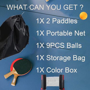 Набір для настільного тенісу Coriver: 2 ракетки, 9 м'ячів, сумка. Професійний спортивний набір для гри в приміщенні та на вулиці