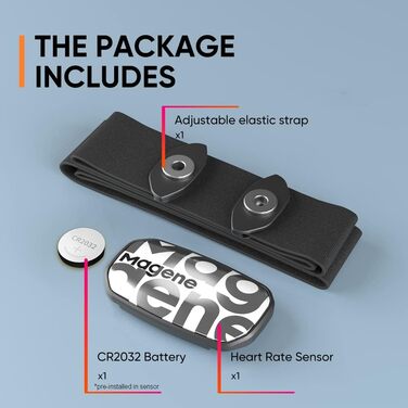 Пульсометр Magene H603 з нагрудним ременем, фітнес-трекер, водонепроникний IP67, Bluetooth 4.2, ANT+, сумісний з Wahoo, Zwift, Strava, Elite, HRV, червоний