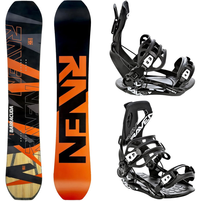 Сноуборд Raven Barracuda Carbon Orange + Фіксуючі кріплення Fastec FT360 (160 см)