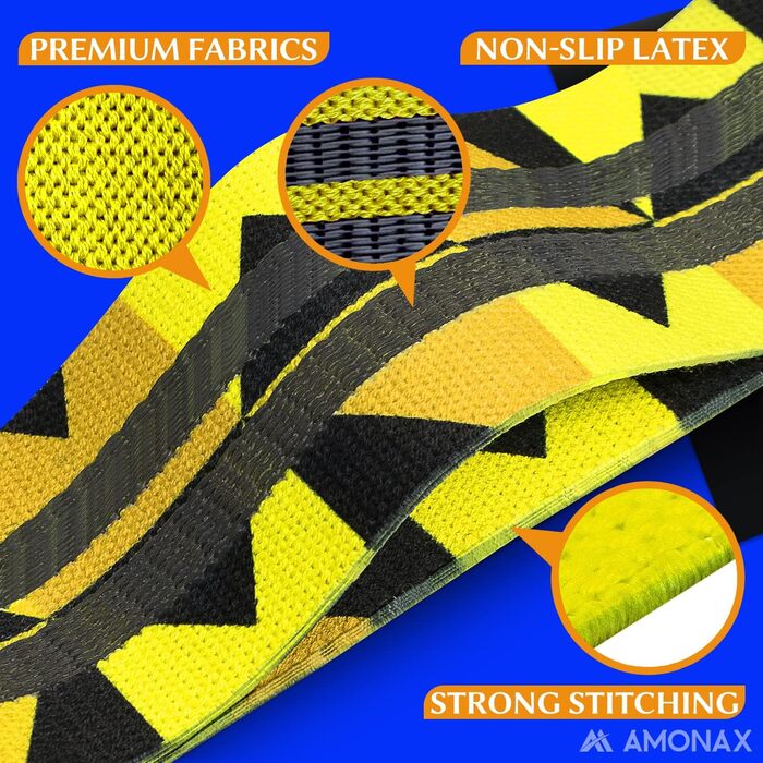 Фітнес-гумки Amonax для жінок, набір еластичних стрічок для тренувань, стрічки опору для присідань, обладнання для схуднення вдома, спортивне обладнання для дому (L, жовтий)