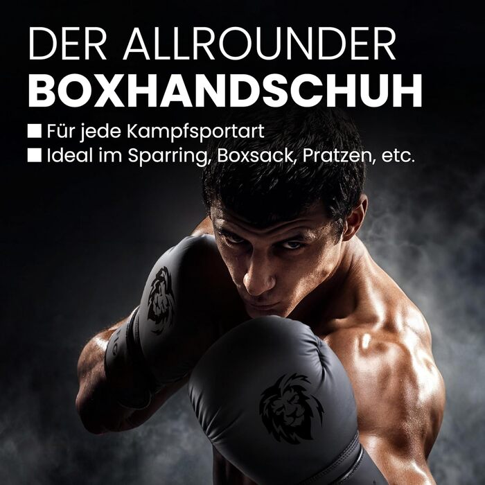 Боксерські рукавички FIGHTR® - Максимальний захист та стабільність | Для боксу, MMA, муай-тай та кікбоксингу | Розміри 8-16 oz, з сумкою 10 oz All Black