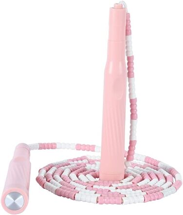 Скакалка Alomejor з м'яких намистин, регульована довжина, для дітей та дорослих, рожева, фітнес