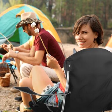 Зручний складаний стілець для кемпінгу Outtec: 130 кг, висока спинка, підсклянник, сумка, зелений (чорний)