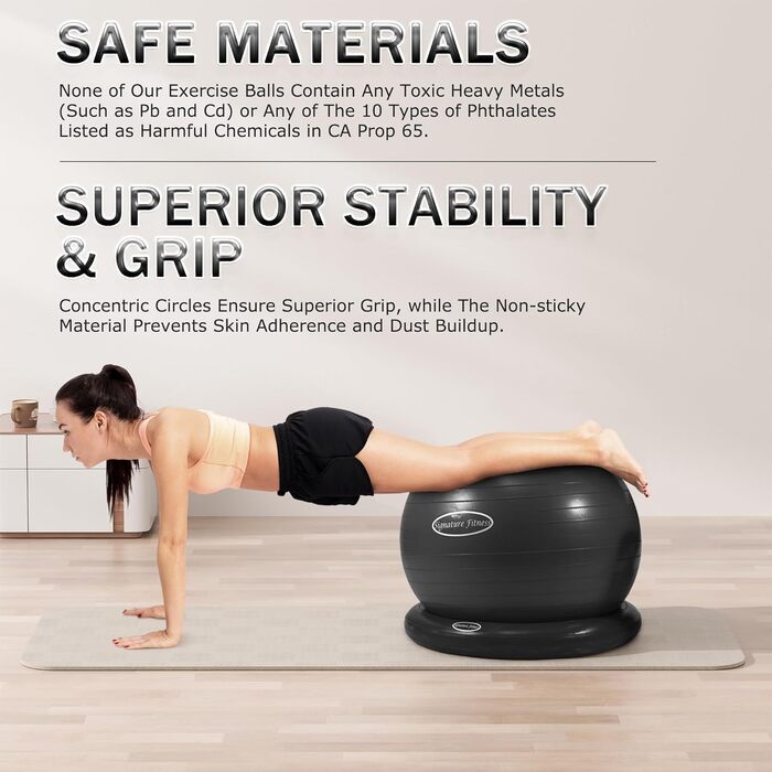 Гімнастичний м'яч BalanceFrom, протиударний, нековзний, з насосом, 90 кг