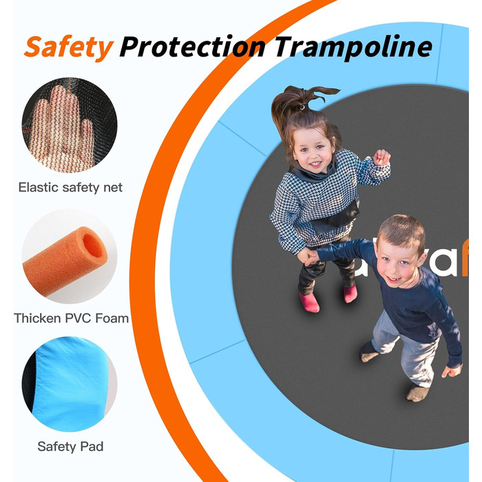 Міні-батут Ativafit 152,4 см для дому та вулиці, 1,5 м, з сіткою безпеки, баскетбольним кільцем, дартс та м'ячиками. Підходить для дітей 1-8 років