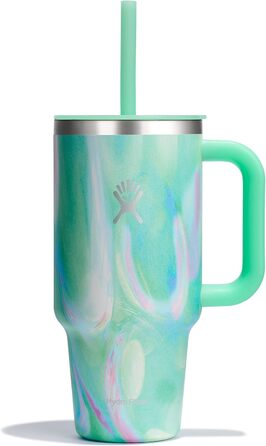Термочашка HYDRO FLASK 946 мл із соломинкою, нержавіюча сталь, подвійна вакуумна ізоляція, зелена Jelly Green
