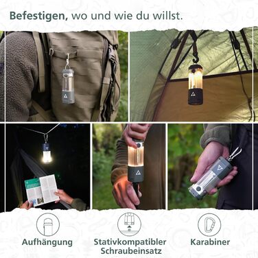 Ліхтар кемпінговий LED Acta Berg 450 люмен, акумуляторний з Power Bank (4000 mAh), до 150 год, IP44, оливково-сірий