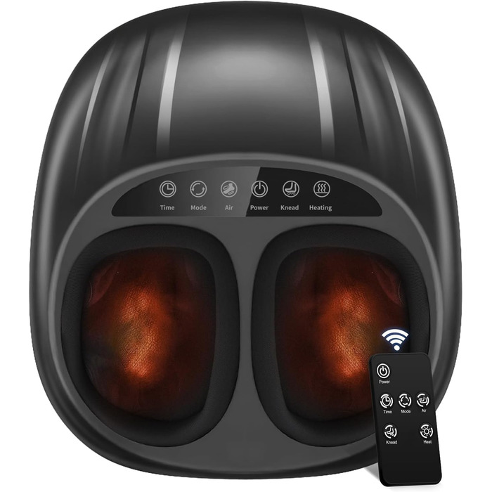 Масажер для ніг з підігрівом WERTYI Shiatsu, глибокий масаж, компресія, мульти-режими, пульт ДК, подарунок для чоловіків та жінок