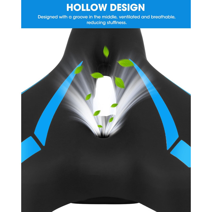 Гелевий велосипедний сідло MSDADA, унісекс, водонепроникний, блакитний