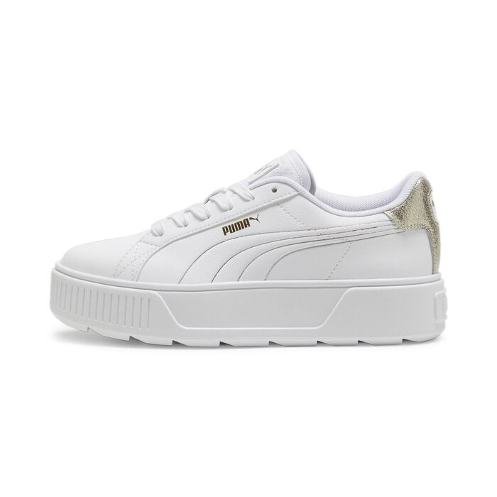 Жіночі кросівки Puma Karmen L біло-сріблясті з золотистими деталями, розмір 38.5 EU