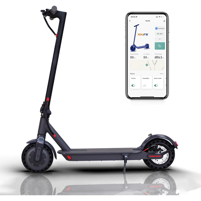 Електросамокат для дорослих IPX4, 350Вт, 20 км/год, LCD, APP, до 28 км