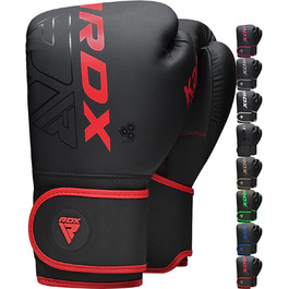 Дитячі боксерські рукавички RDX KARA 6oz для муай-тай, кікбоксингу, ММА, спарингів, тренувань, шкіра Maya Hide, чорні/червоні