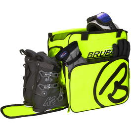 Чохол для лижних черевиків BRUBAKER Super Champion з відділенням для шолома та рюкзаком - Неоновий жовтий/Чорний