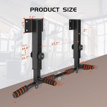 Стійка для підтягувань QZWGZ Bar Mount Heavy Duty - до 200 кг, регулювання висоти, нековзні ручки, для дому та спортзалу