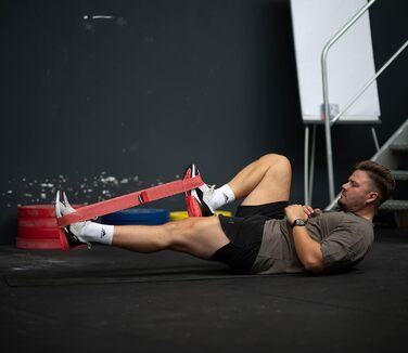 Текстильна фітнес-стрічка ATHLETIC AESTHETICS Premium, еластична гумка для тренувань, червона, дуже легка, з чохлом і відеокурсом