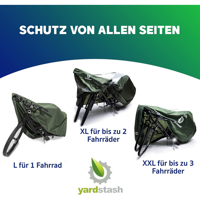 Гараж для велосипедів YardStash на 3 велосипеда - водовідштовхувальний захисний чохол з блискавкою та світловідбиваючими елементами XXL