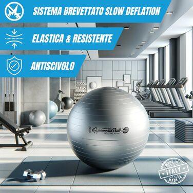 Фітбол TONKEY ACTIVE LIFE з насосом, 42-75 см – м'яч для йоги, фітнесу, реабілітації та вагітних, домашній тренажер