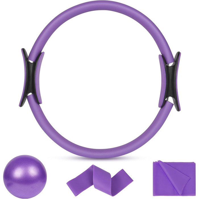 Набір для пілатесу AOOSA: коло, м'яч, стрічки опору. Комплект для йоги вдома