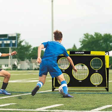 Дитячі футбольні ворота для саду 2 в 1 Pop Up, з лункою та сумкою, 120x90x90, жовтий