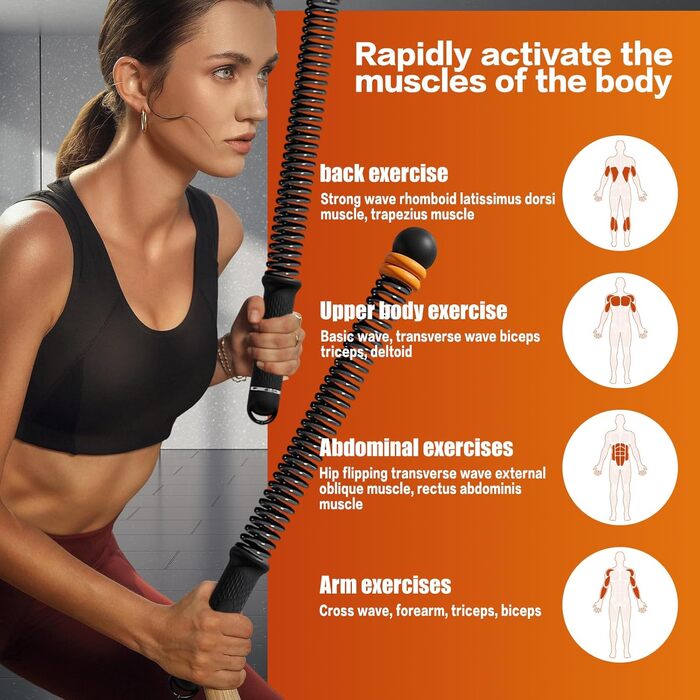 Важкі тренувальні канати, бойові канати без мотузки, бездротові тренувальні канати з регульованим обтяжувачем та ергономічною ручкою